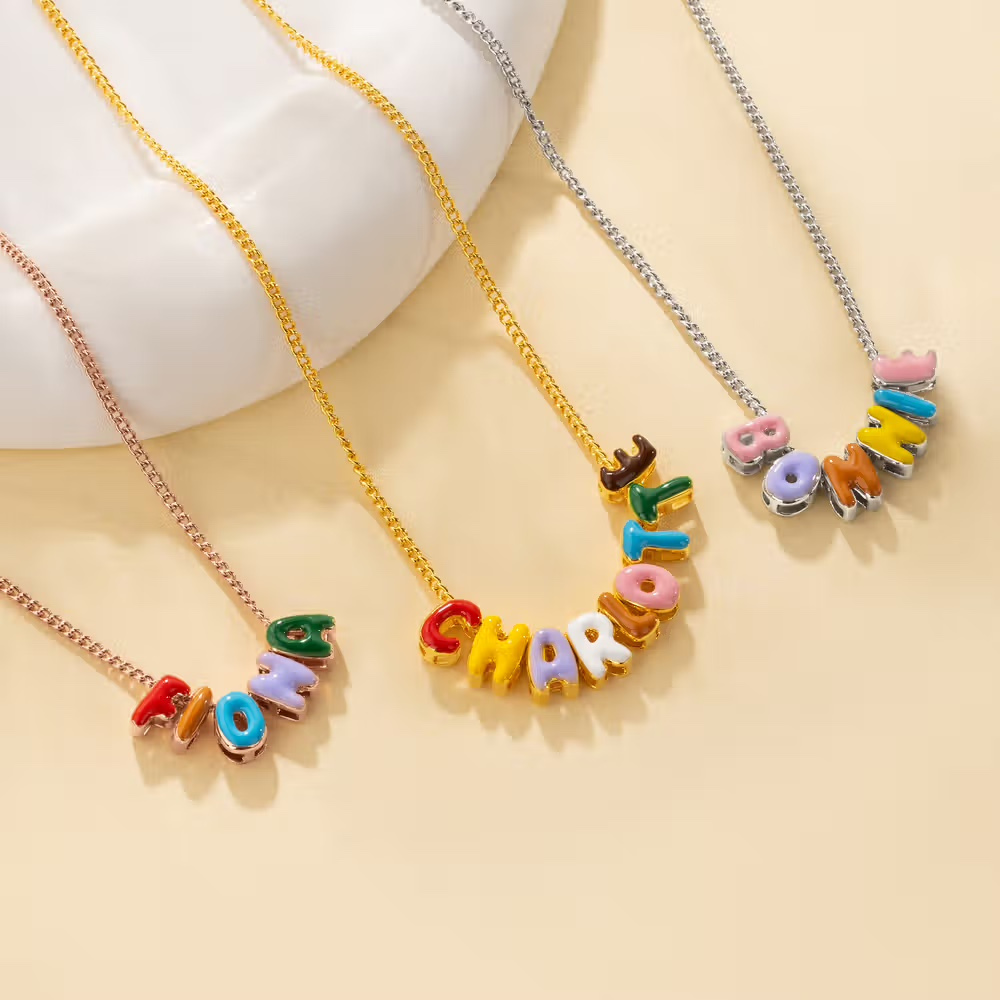 Bubble™️ - Collana Personalizzata con Nome 3D in Smalto Colorato | Minia
