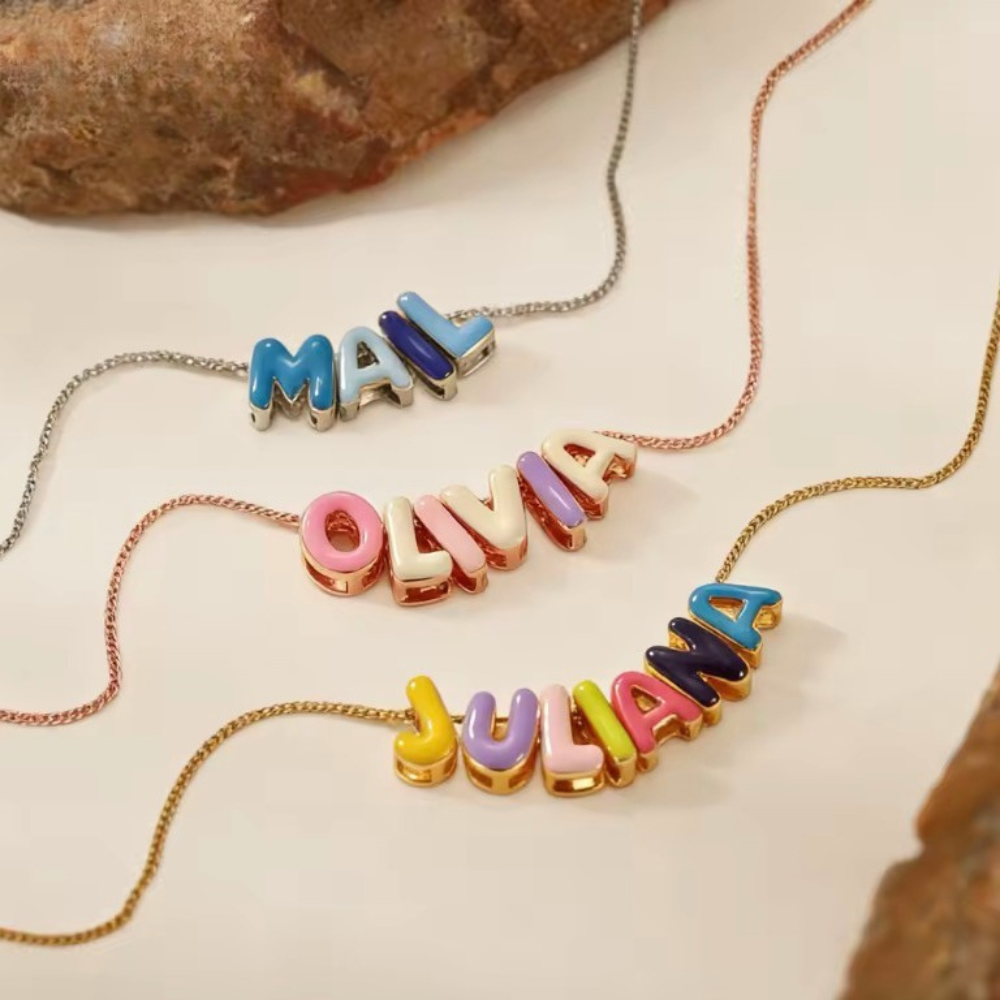 Bubble™️ - Collana Personalizzata con Nome 3D in Smalto Colorato | Minia