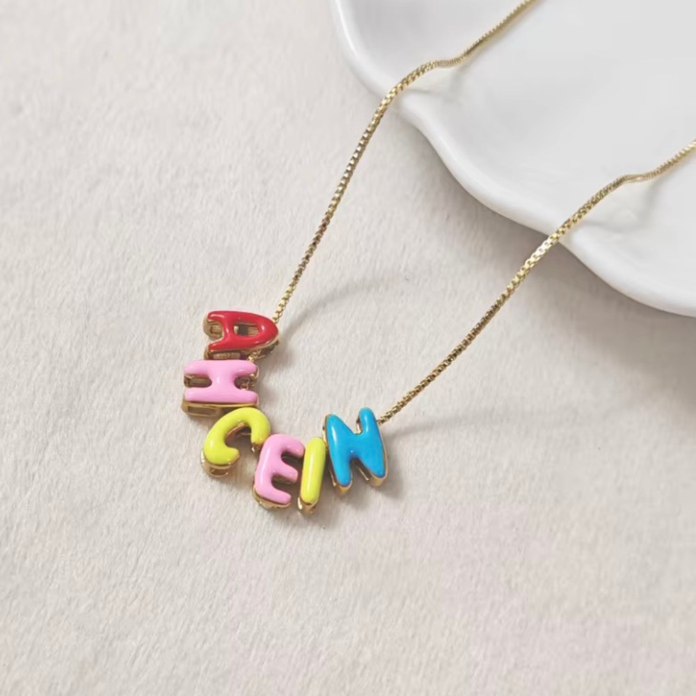 Bubble™️ - Collana Personalizzata con Nome 3D in Smalto Colorato | Minia