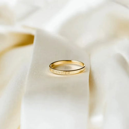 Anello Personalizzato con Nome Inciso Placcato Oro | Minia