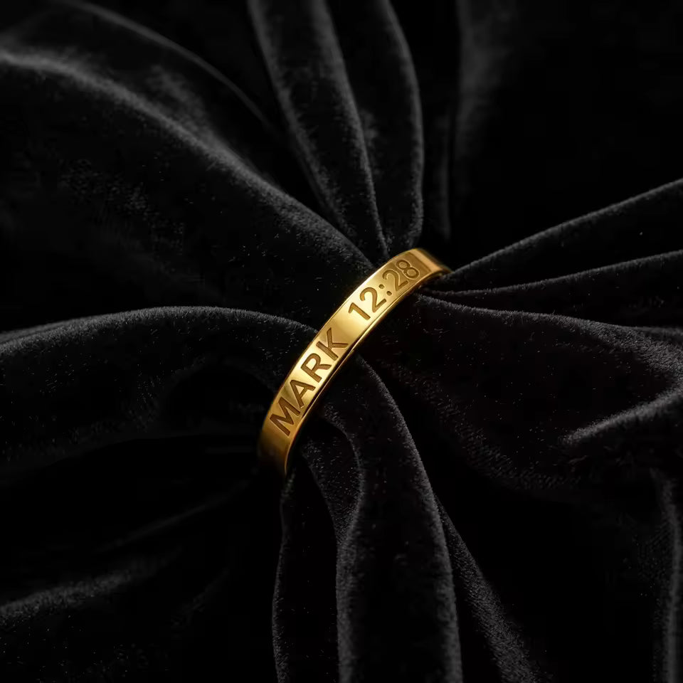 Anello Personalizzato con Nome Inciso Placcato Oro | Minia