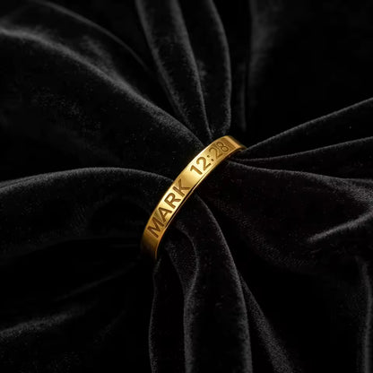 Anello Personalizzato con Nome Inciso Placcato Oro | Minia