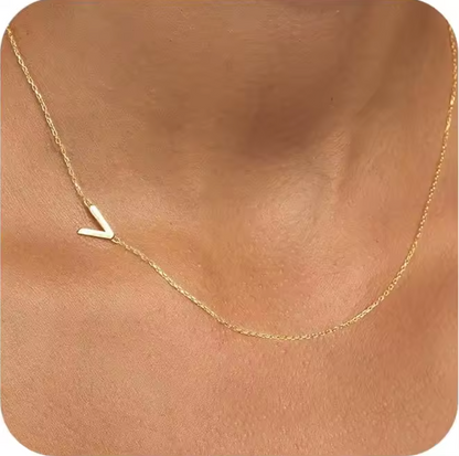 Collana con Iniziale Laterale Placcata Oro 14K | Minia