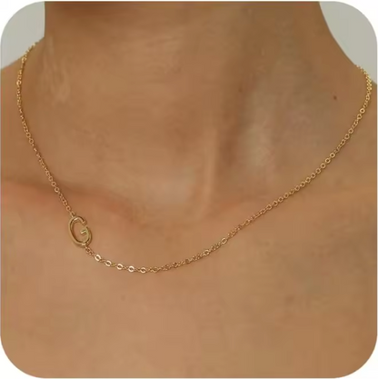 Collana con Iniziale Laterale Placcata Oro 14K | Minia