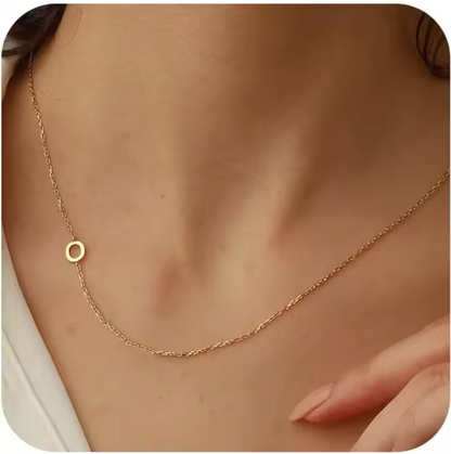 Collana con Iniziale Laterale Placcata Oro 14K | Minia