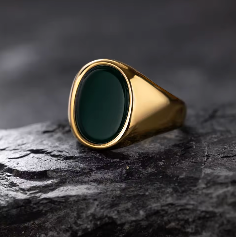 Anello in Acciaio con Pietra Naturale | Minia