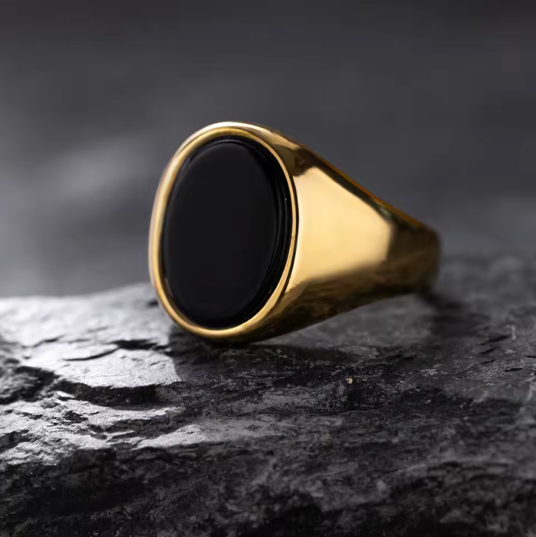 Anello in Acciaio con Pietra Naturale | Minia