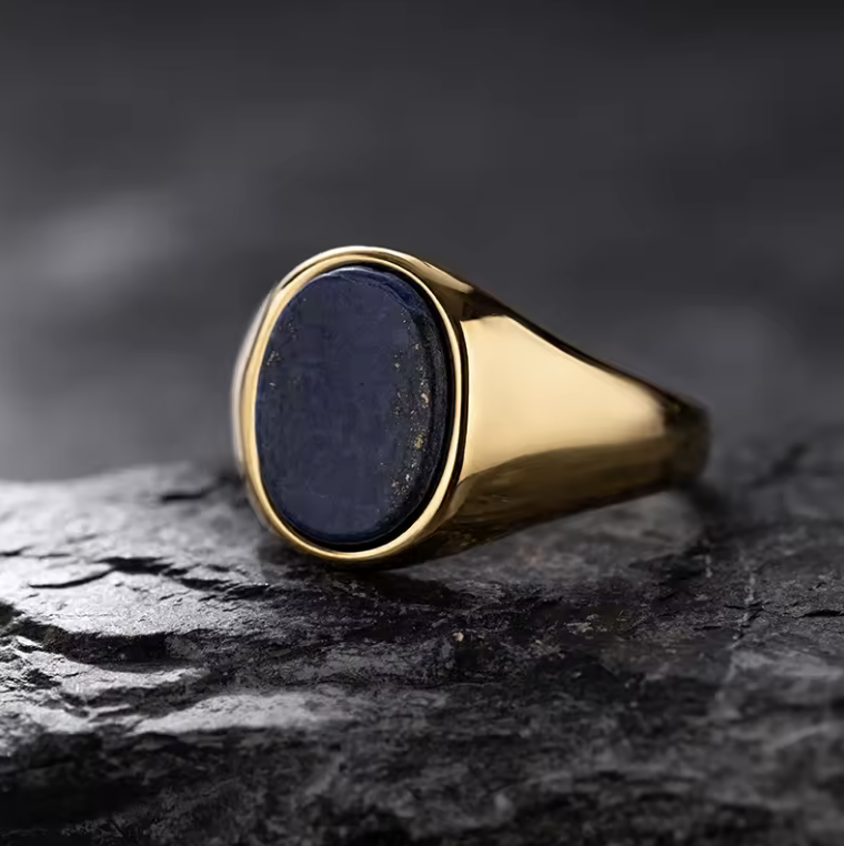 Anello in Acciaio con Pietra Naturale | Minia
