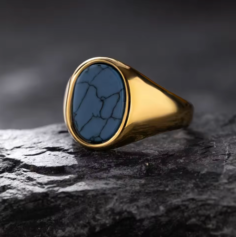 Anello in Acciaio con Pietra Naturale | Minia