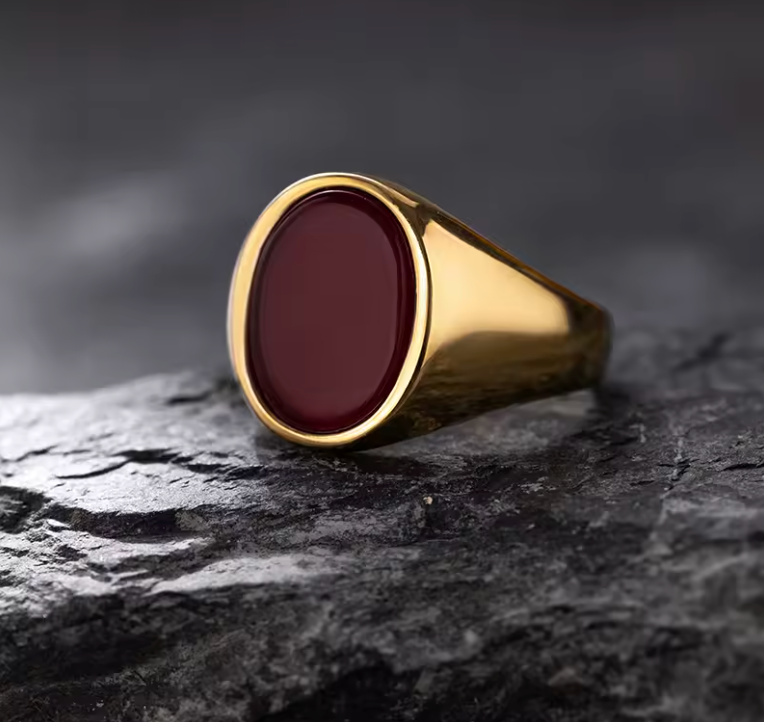 Anello in Acciaio con Pietra Naturale | Minia